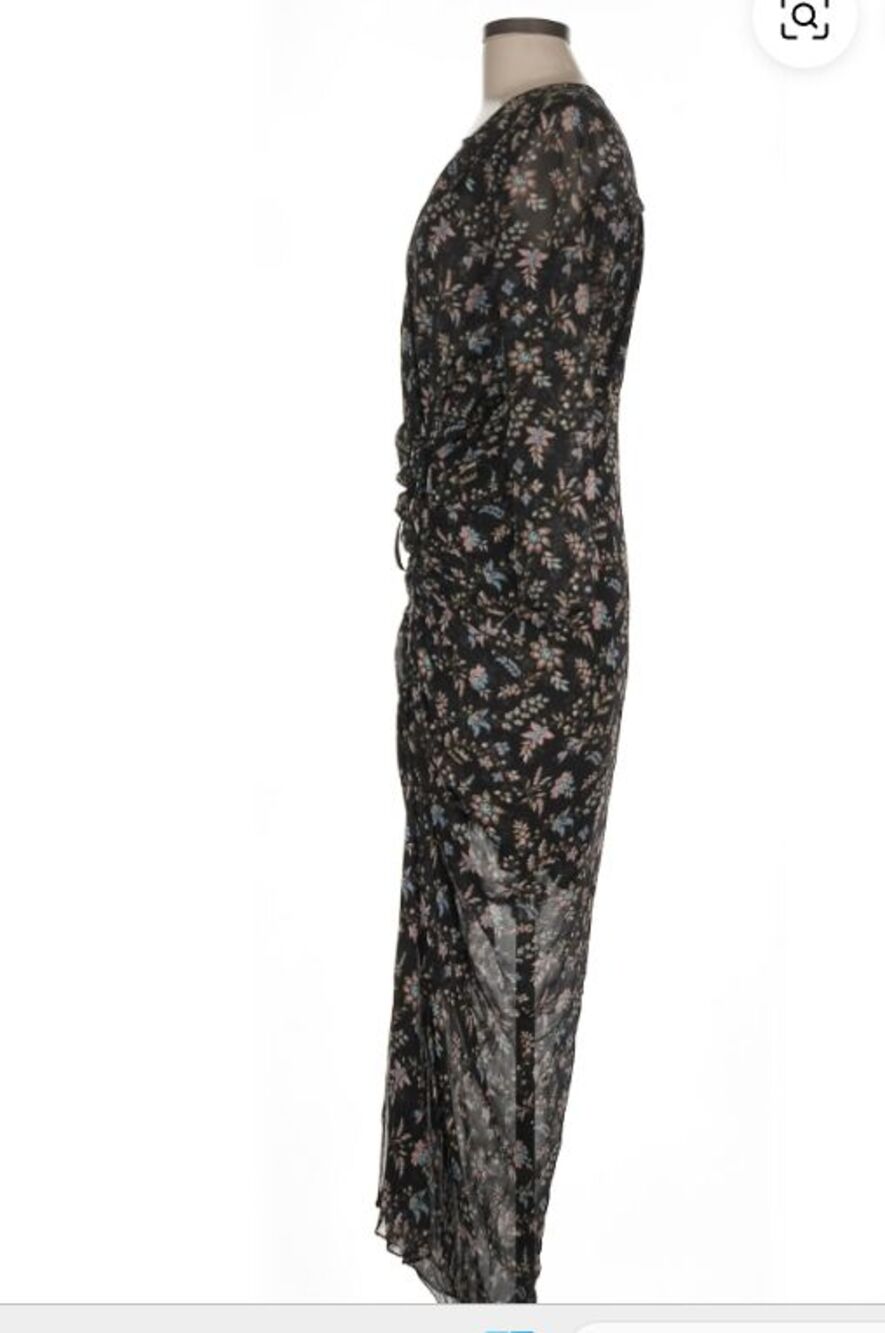 VERONICA BEARD Shaia 3-D Beaded Ruched Long Sleeve Dress sz 8 Wedding Guest - Picture 5 of 8